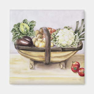 Still life with a trug of vegetables 1996 magnet