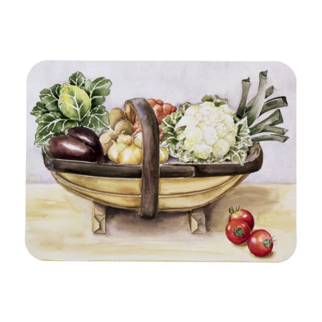 Still life with a trug of vegetables 1996 magnet (Horizontal)