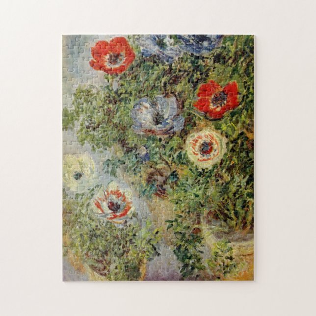 Still Life with Anemones Monet Fine Art Jigsaw Puzzle (Vertical)