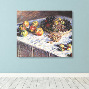 Still Life with Apples and Grapes by Claude Monet Canvas Print