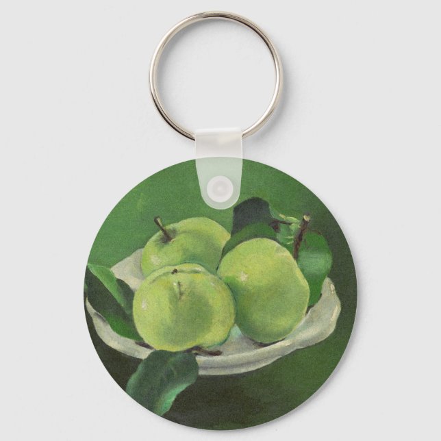 Still life with apples by Mikulas Galanda Key Ring (Front)