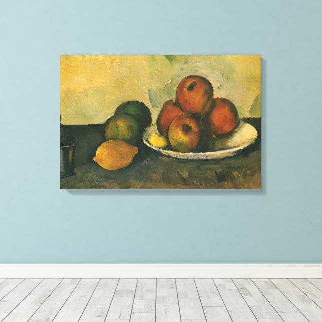 Still Life with Apples by Paul Cezanne Canvas Print (Insitu(Wood Floor))