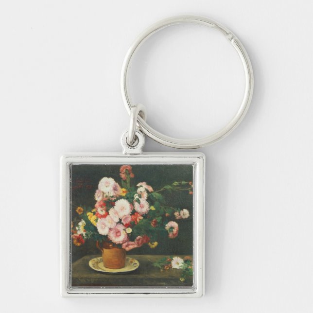 Still life with asters key ring (Front)