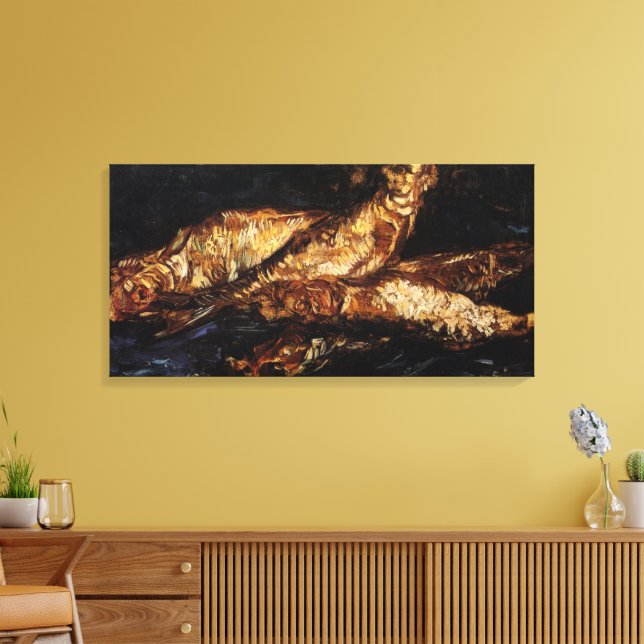 Still Life with Bloaters by Vincent van Gogh Canvas Print (Insitu(LivingRoom))