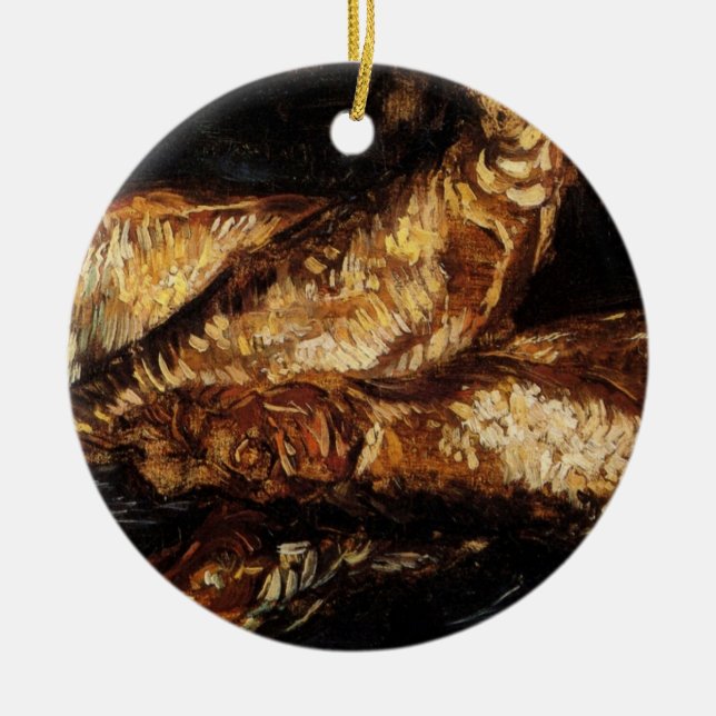 Still Life with Bloaters by Vincent van Gogh Ceramic Tree Decoration (Front)