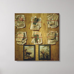 Still Life with Book Sheets and Pictures, 1783 Canvas Print