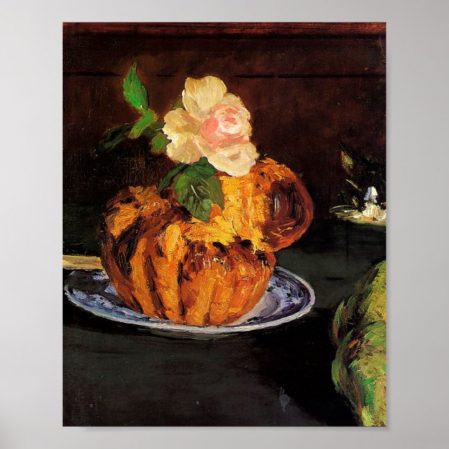 Still Life with Brioche by Édouard Manet Poster (Front)