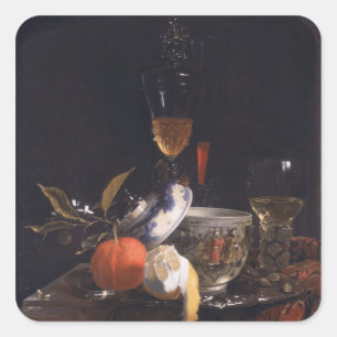 Still Life with Chinese Sugar Jar Square Sticker