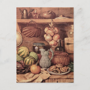 Still life with Christmas Food Holiday Postcard