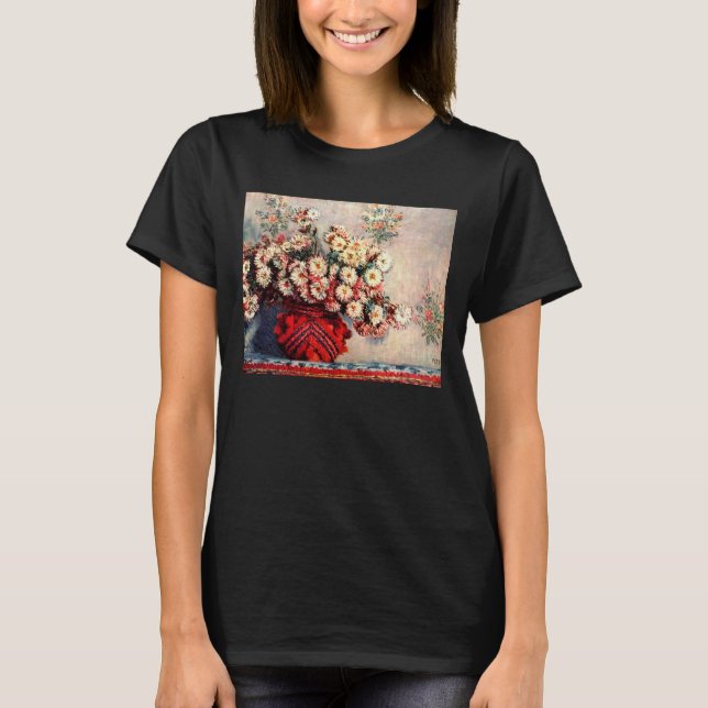Still life with Chrysanthemums by Claude Monet T-Shirt (Front)