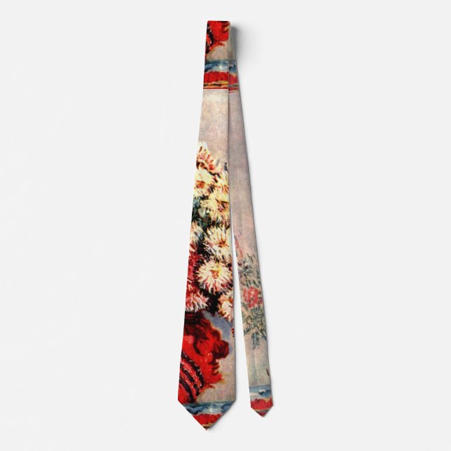 Still life with Chrysanthemums by Claude Monet Tie (Front)