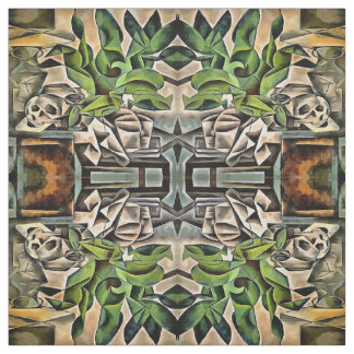 Still life with Cranium Geometric Vanitas Art Fabric