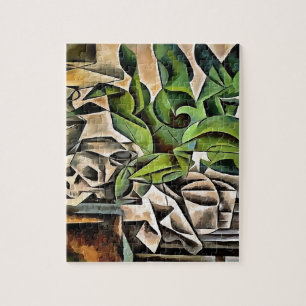 Still life with Cranium Geometric Vanitas Art Jigsaw Puzzle