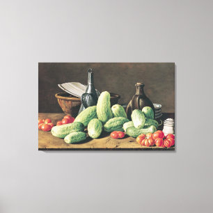 Still Life with Cucumbers and Tomatoes Canvas Print