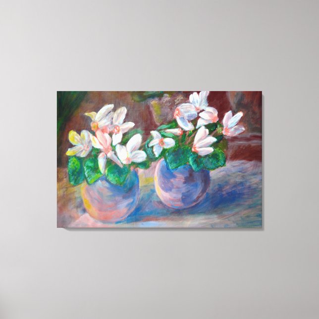 Still Life with Cyclamen Canvas Print (Front)