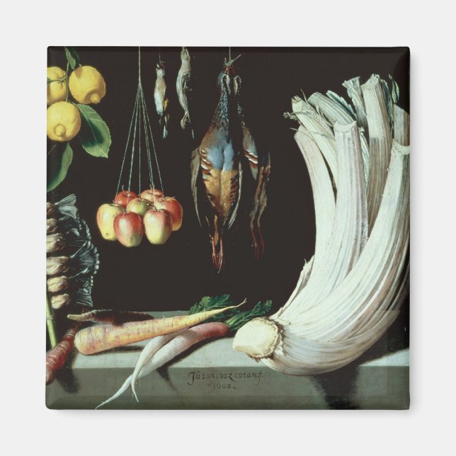 Still life with dead birds, fruit and magnet (Front)