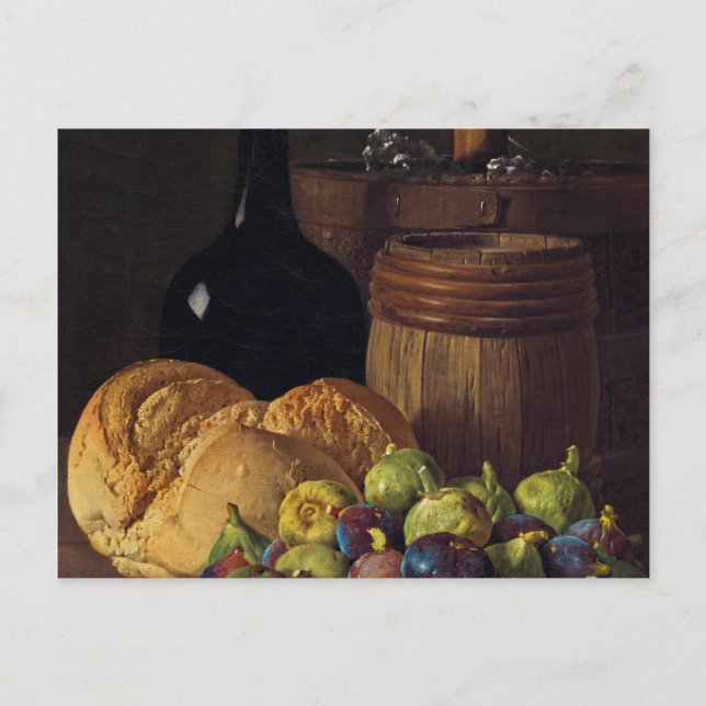 Still Life with Figs and Bread by Luis Melendez Postcard (Front)