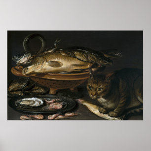 Still Life With Fish and Cat Poster