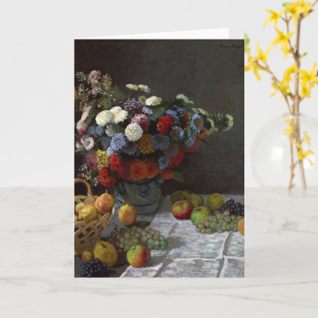 Still Life with Flowers and Fruit by Claude Monet Card (Yellow Flower)