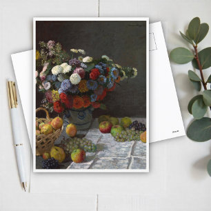 Still Life with Flowers and Fruit by Claude Monet Postcard
