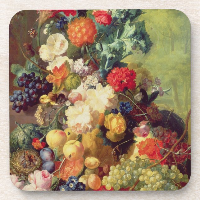 Still Life with Flowers and Fruit Coaster (Front)