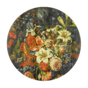 Still Life with Flowers and Fruit Cutting Board