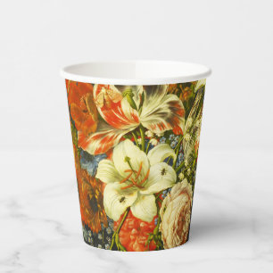 Still Life with Flowers and Fruit  Paper Cups