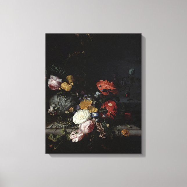 Still Life with Flowers and Insects Canvas Print (Front)