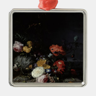 Still Life with Flowers and Insects Metal Tree Decoration