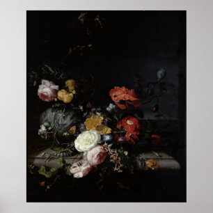 Still Life with Flowers and Insects Poster