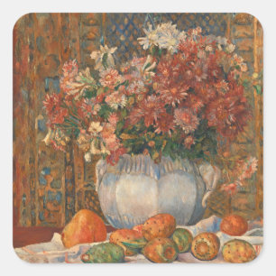 Still Life with Flowers and Prickly Pears, Renoir  Square Sticker