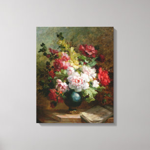 Still life with flowers and sheet music canvas print