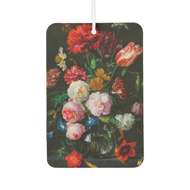 Still Life with Flowers in a Glass Vase  Car Air Freshener (Front)