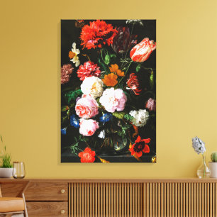 Still Life with Flowers in a Glass Vase Classic Canvas Print