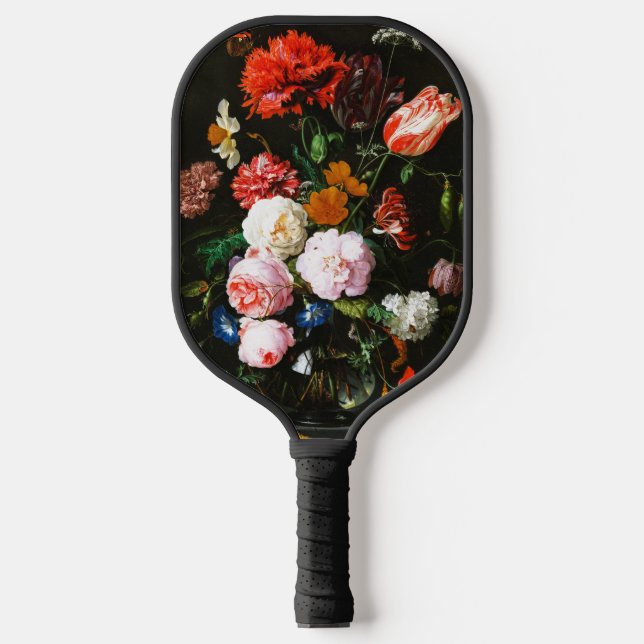 Still Life with Flowers in a Glass Vase Classic Pickleball Paddle (Front)