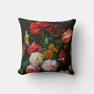 Still Life with Flowers in a Glass Vase  Cushion