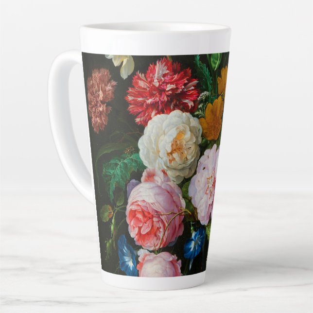 Still Life with Flowers in a Glass Vase  Latte Mug (Left Angle)