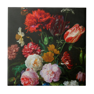 Still Life with Flowers in a Glass Vase Tile