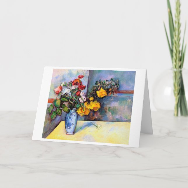 Still Life with Flowers in a Vase, Paul Cezanne Card (Front)