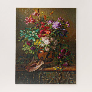 Still Life With Flowers in Greek Vase Van Os 1817 Jigsaw Puzzle