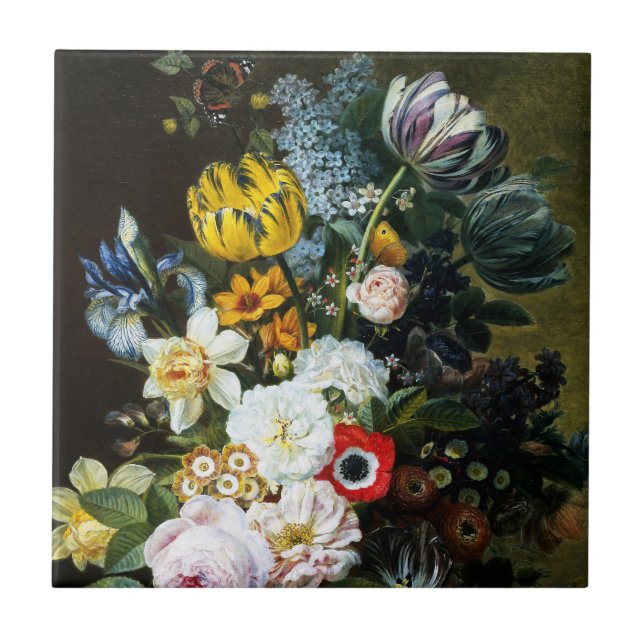 Still Life with Flowers painting Tile (Front)