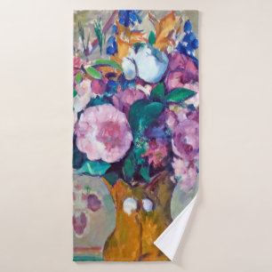 Still Life with Flowers, Paul Cezanne Bath Towel