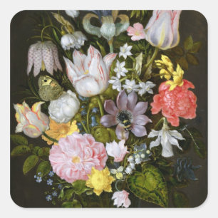 Still Life with Flowers Square Sticker