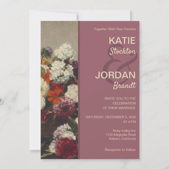 Still Life with Flowers Wedding Invitation (Front)