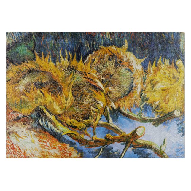 Still Life with Four Sunflowers  Van Gogh Vincent Cutting Board (Front)
