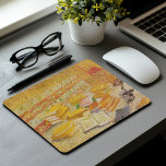 Still Life with French Novels | Vincent van Gogh Mouse Pad<br><div class="desc">Still Life with French Novels and Glass with a Rose (1887) by Dutch post-impressionist artist Vincent Van Gogh. Original artwork is an oil on canvas depicting an stacks of books in warm yellow tones.

Use the design tools to add custom text or personalise the image.</div>