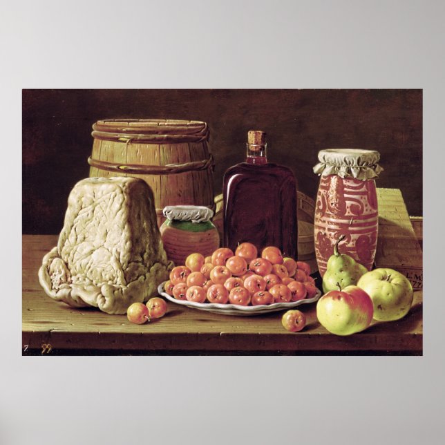 Still Life with Fruit and Cheese Poster (Front)