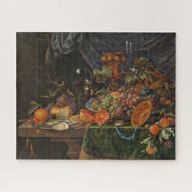 Still Life With Fruit and Oysters Abraham Mignon Jigsaw Puzzle (Horizontal)
