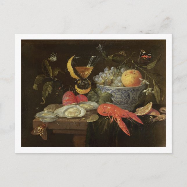 Still Life with Fruit and Shell Fish, 1653 (oil on Postcard (Front)