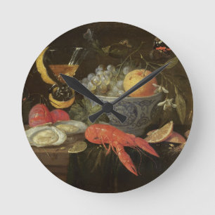 Still Life with Fruit and Shell Fish, 1653 (oil on Round Clock